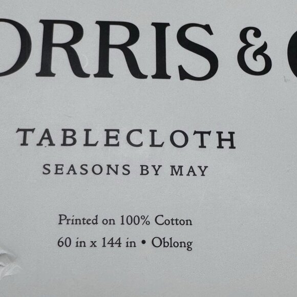 MORRIS & Co Seasons By May Green Floral Bird 60x144 Tablecloth Thanksgiving Fall - Picture 6 of 9